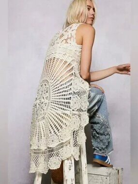 POL Crocheted High Low Top One Size